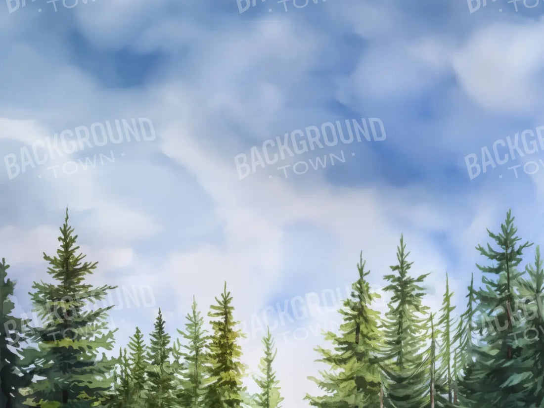 Watercolor Forest 6’8x5’ Fleece (80 x 60 inch) Backdrop