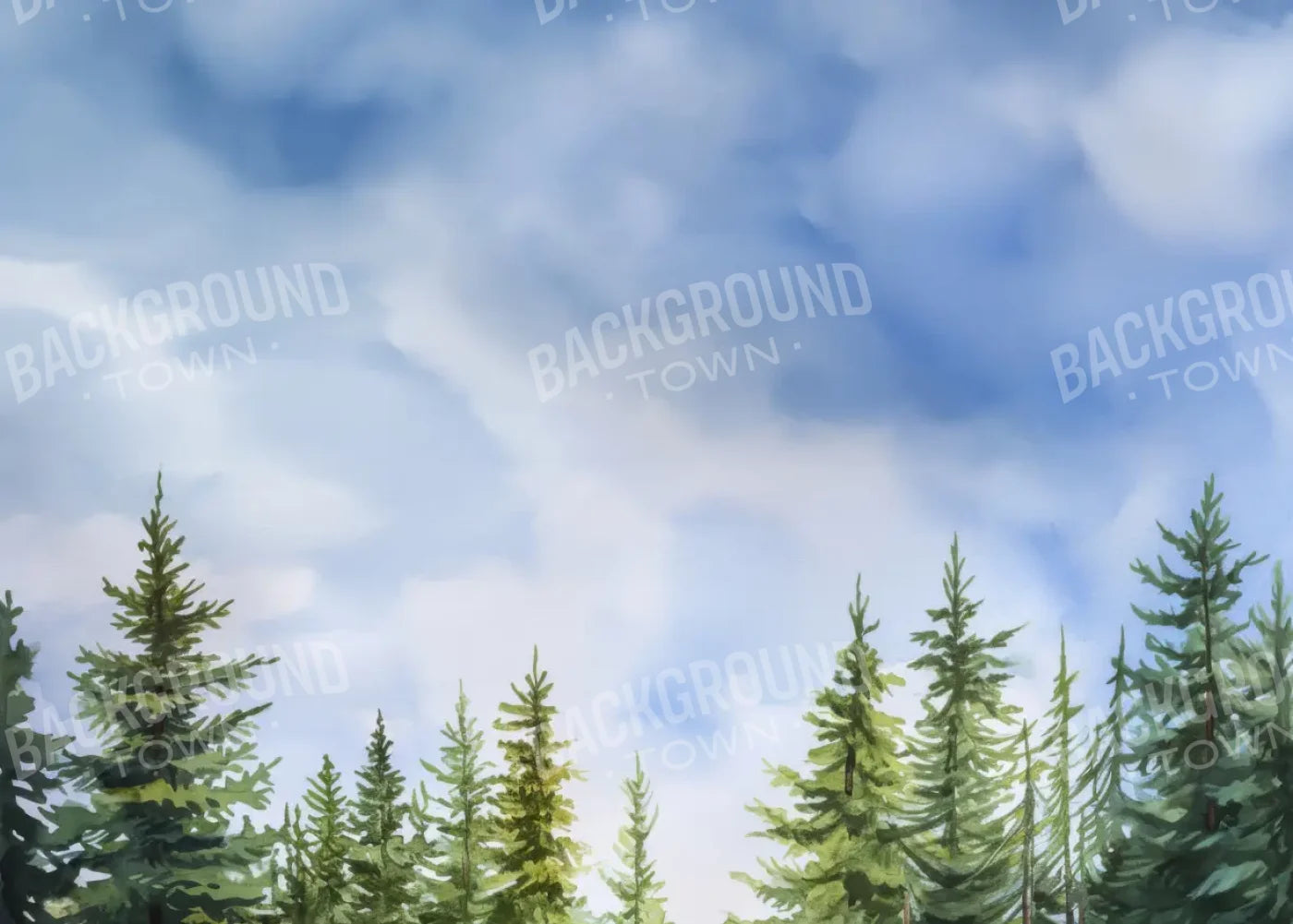 Watercolor Forest 7’x5’ UltraCloth (84 x 60 inch) Backdrop