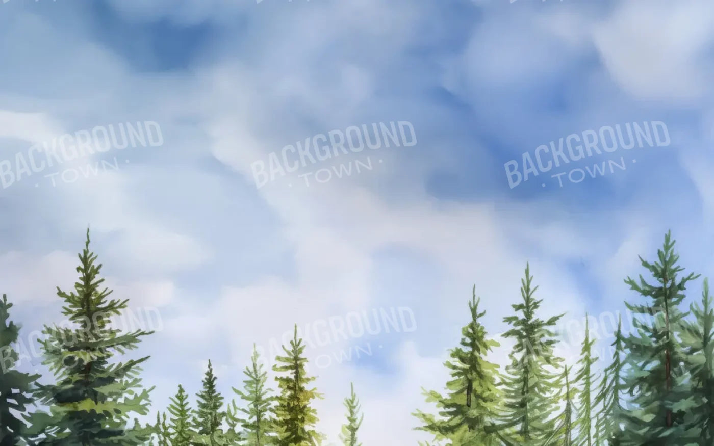 Watercolor Forest 8’x5’ UltraCloth (96 x 60 inch) Backdrop