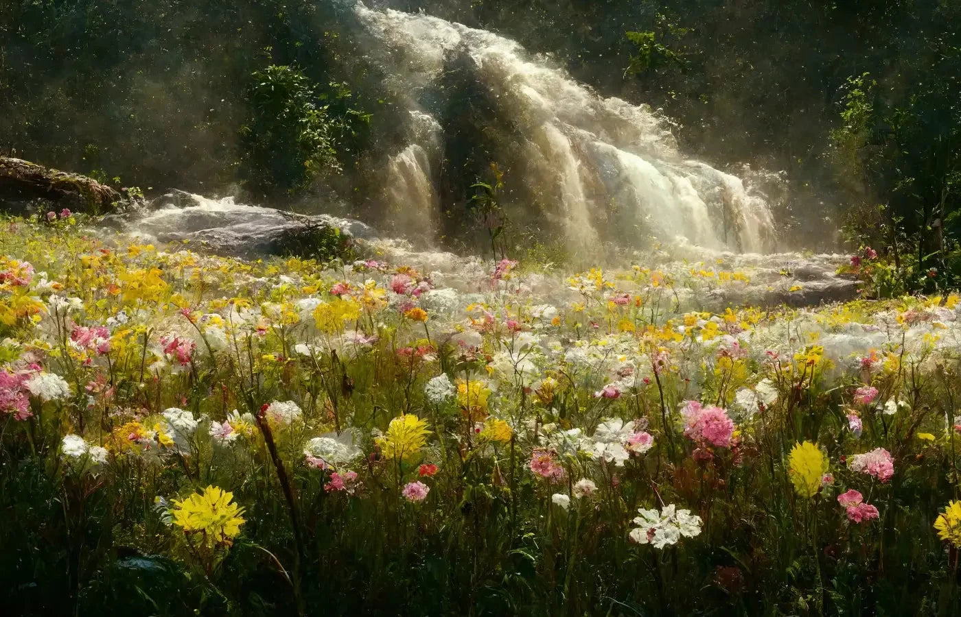 Waterfall Meadow 12X8 Ultracloth ( 144 X 96 Inch ) Backdrop