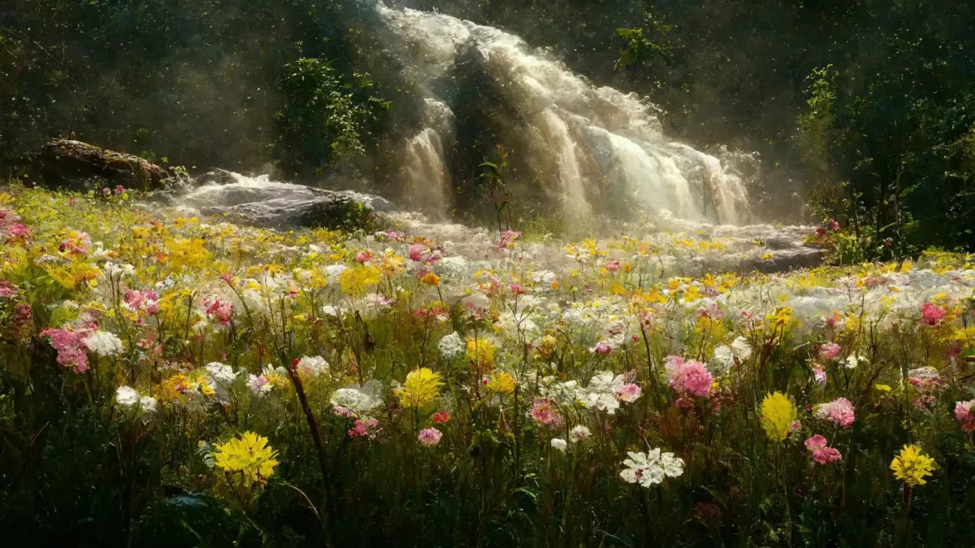 Waterfall Meadow 14X8 Ultracloth ( 168 X 96 Inch ) Backdrop