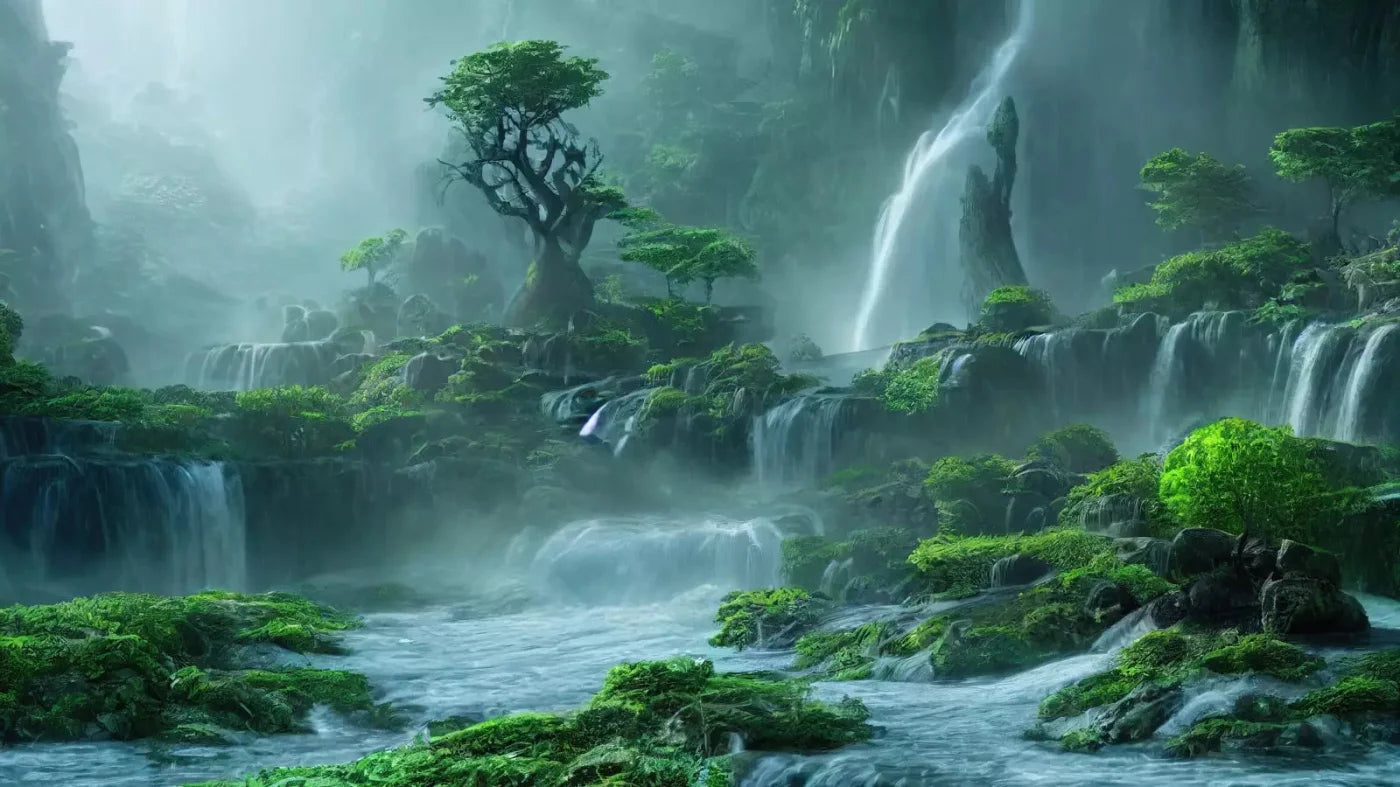 Waterfall Mist 14X8 Ultracloth ( 168 X 96 Inch ) Backdrop