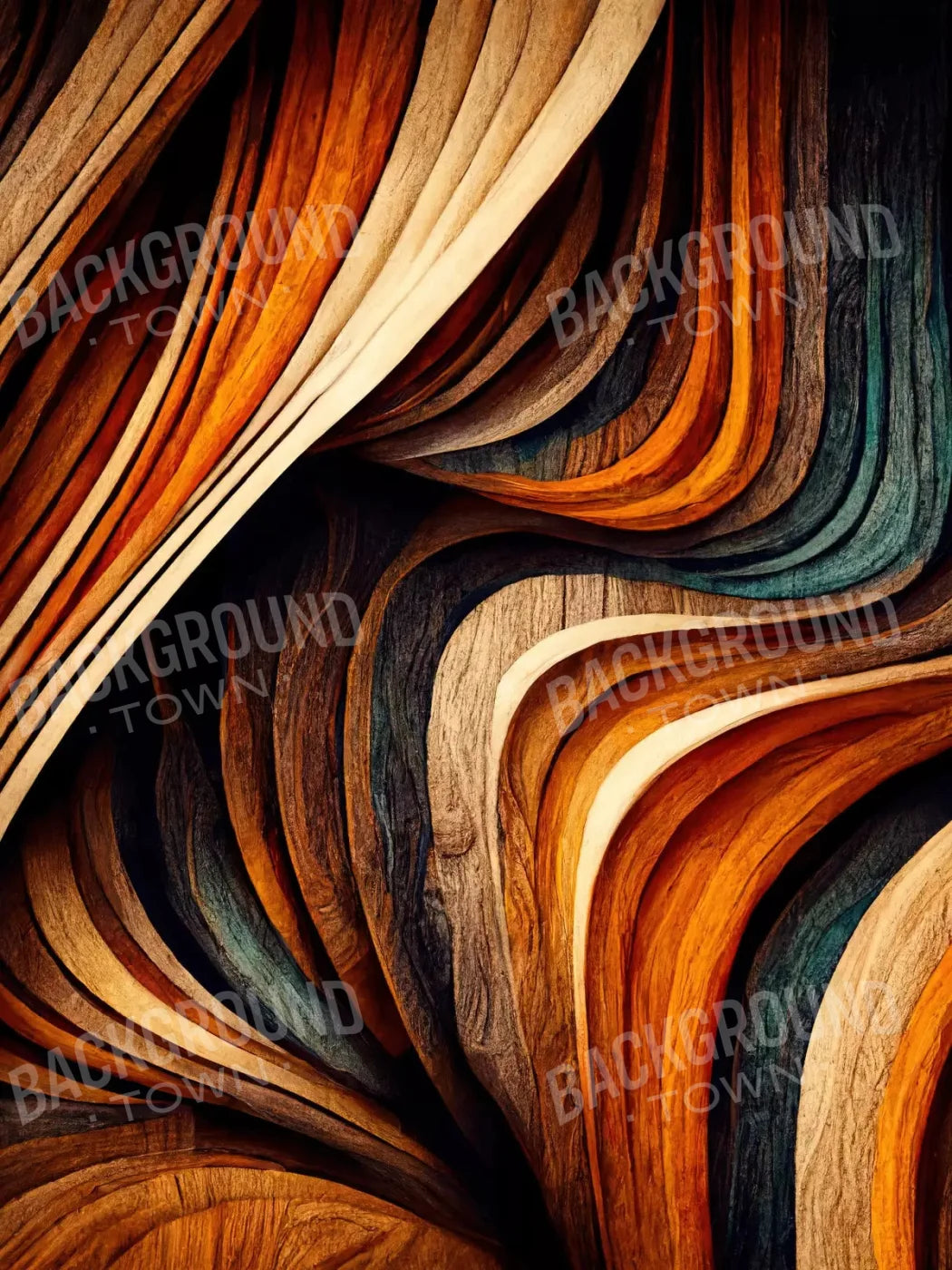 Wavy Wood 5X68 Fleece ( 60 X 80 Inch ) Backdrop