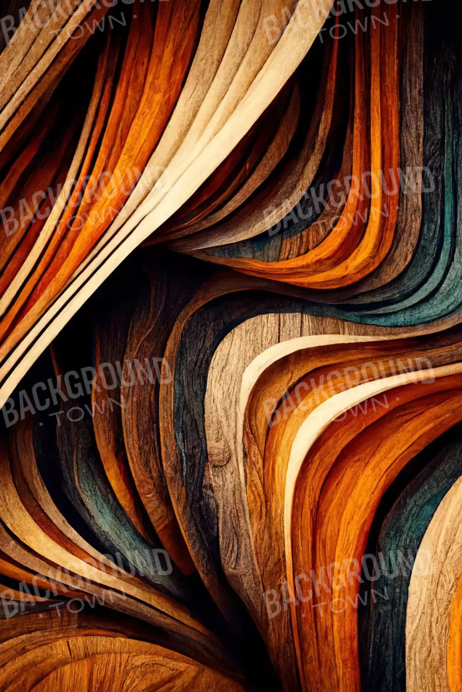 Wavy Wood 5X8 Ultracloth ( 60 X 96 Inch ) Backdrop