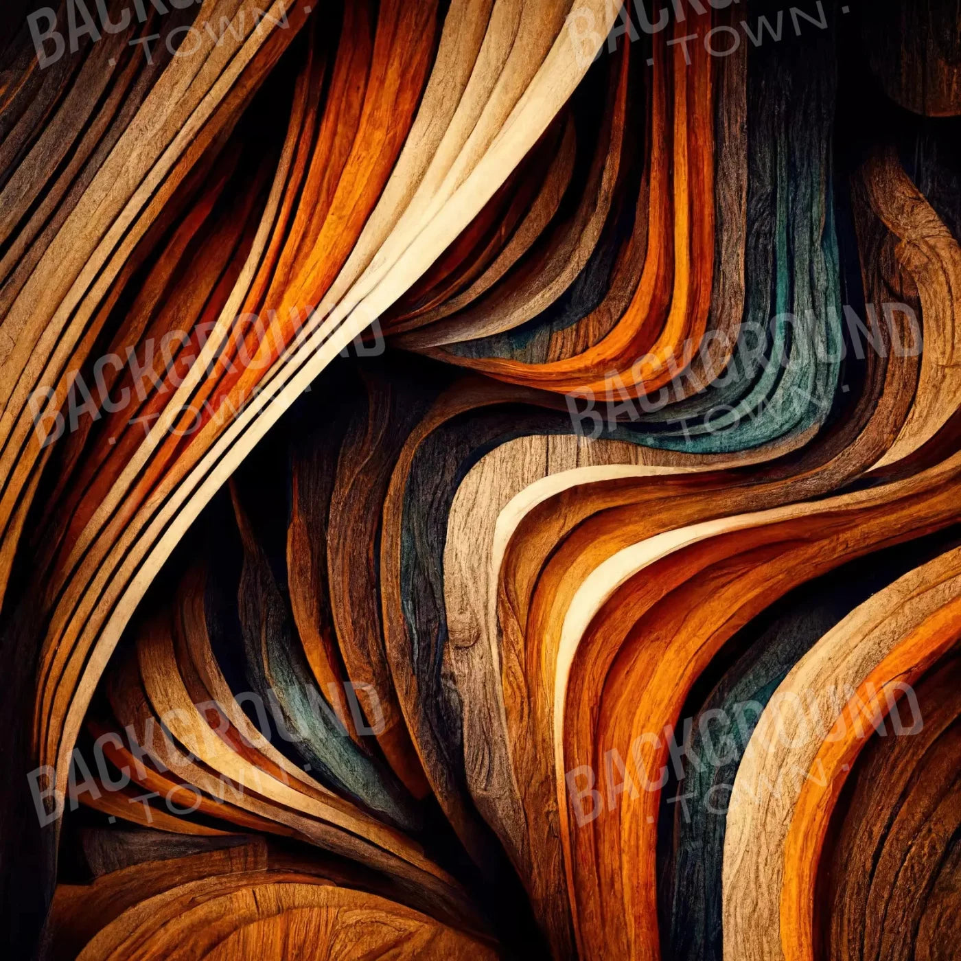 Wavy Wood 8X8 Fleece ( 96 X Inch ) Backdrop