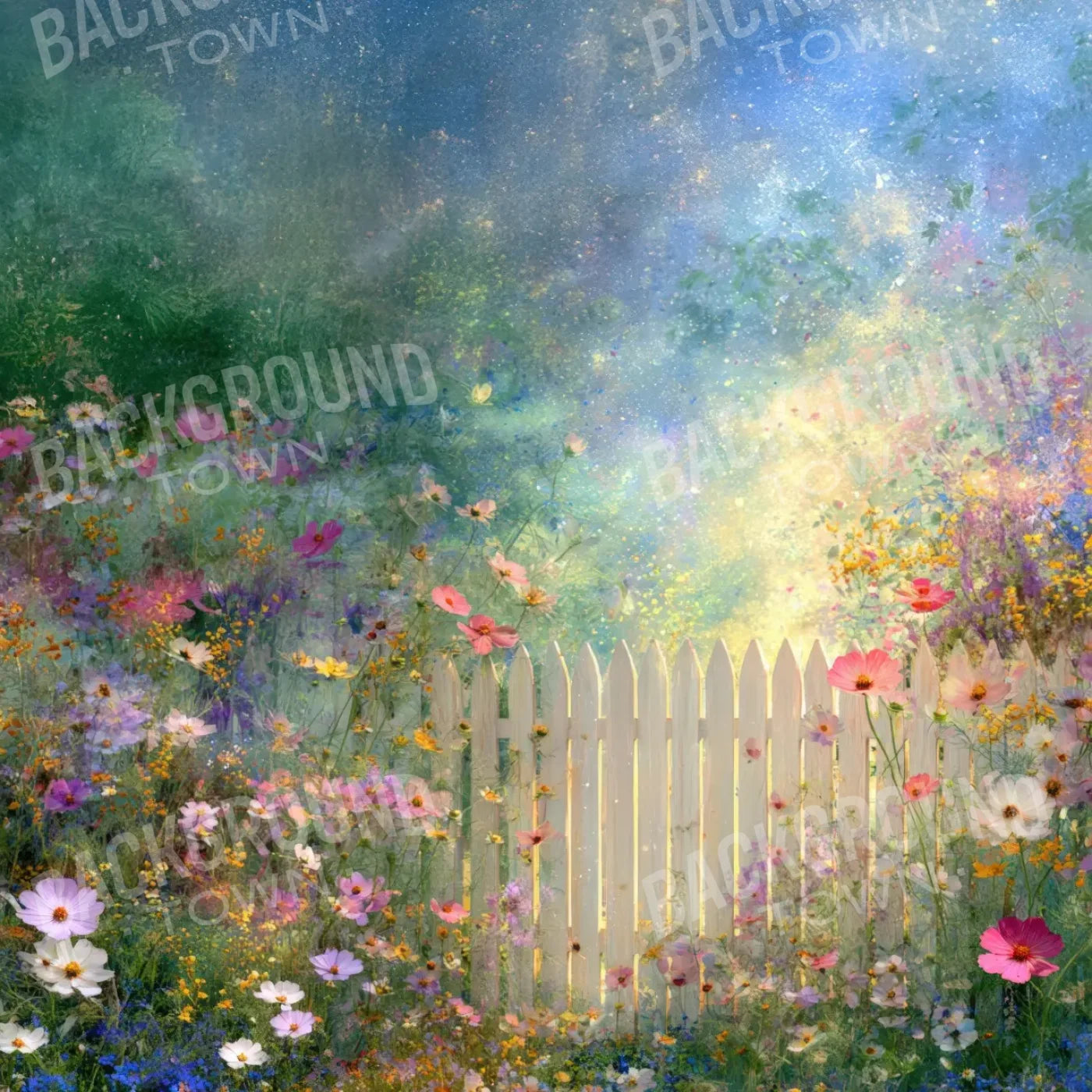 Whimsical Garden 8’x8’ Fleece (96 x 96 inch) Backdrop