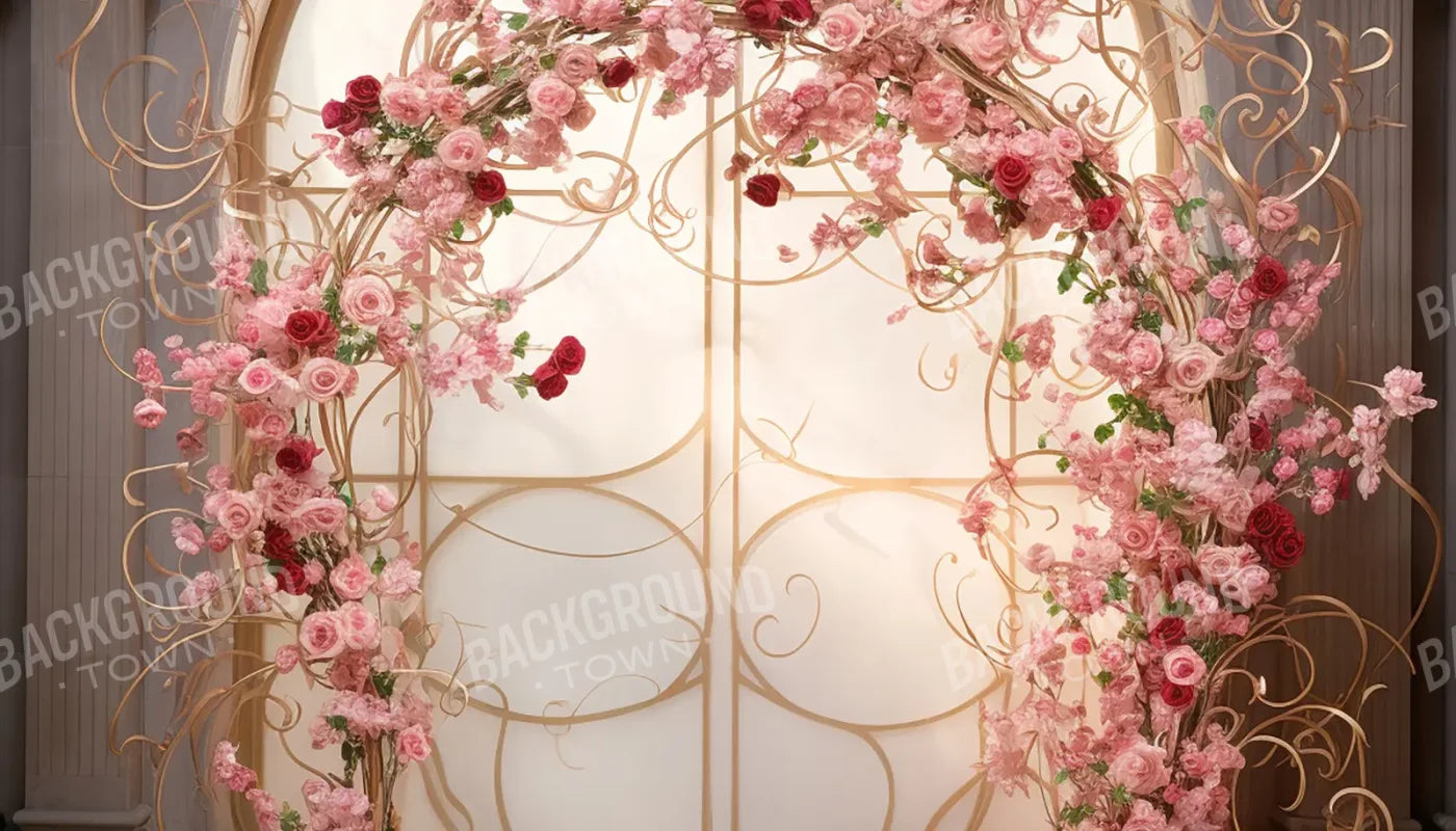 Whimsical Pink Rose Arch 14’x8’ UltraCloth (168 x 96 inch) Backdrop
