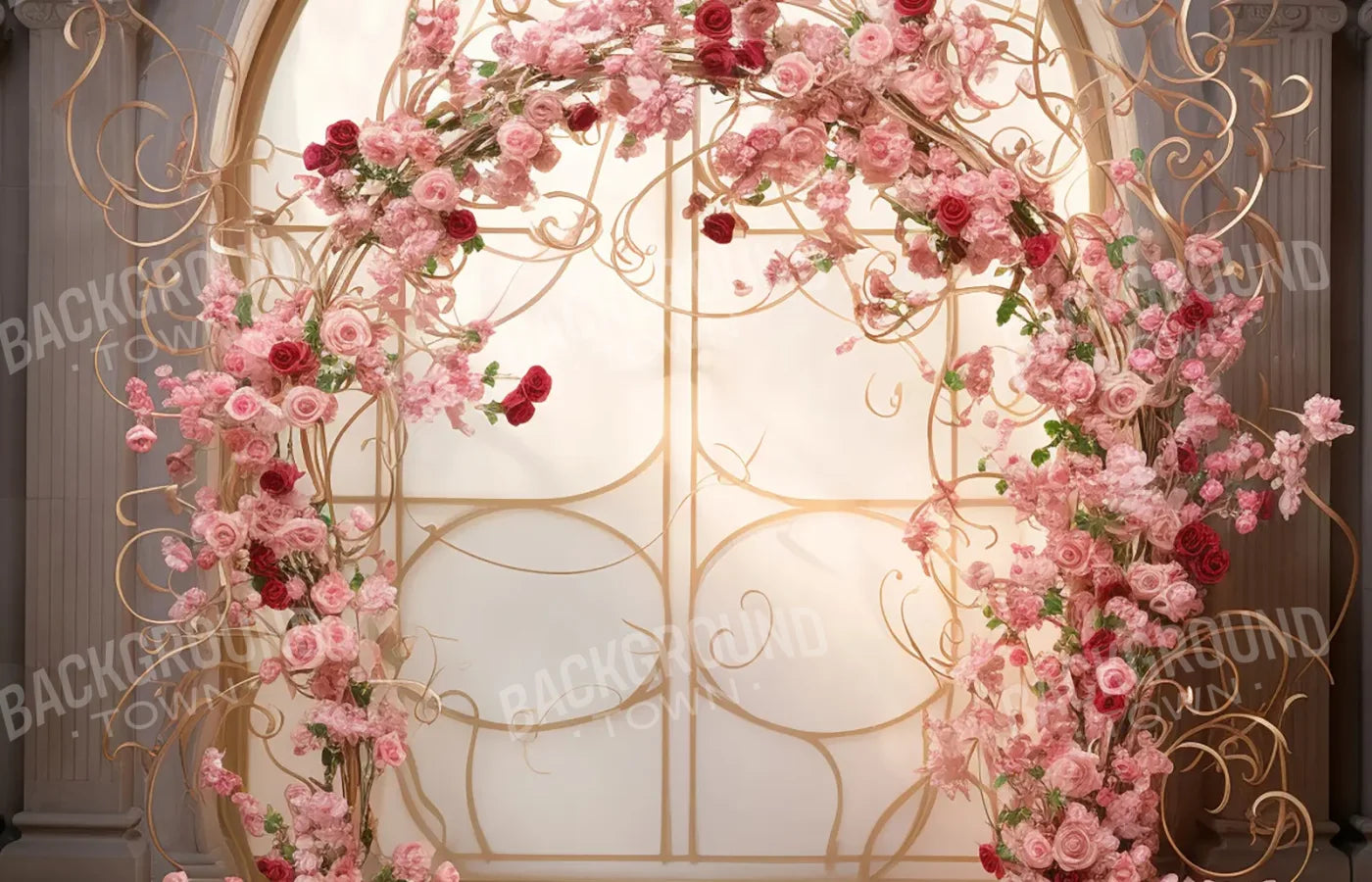 Whimsical Pink Rose Arch 14’x9’ UltraCloth (168 x 108 inch) Backdrop