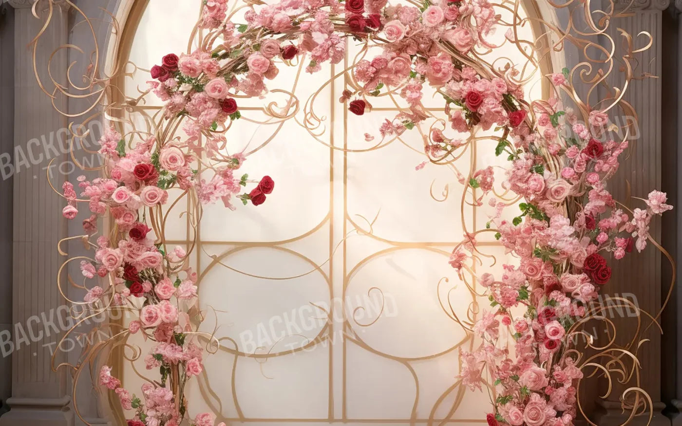 Whimsical Pink Rose Arch 8’x5’ UltraCloth (96 x 60 inch) Backdrop