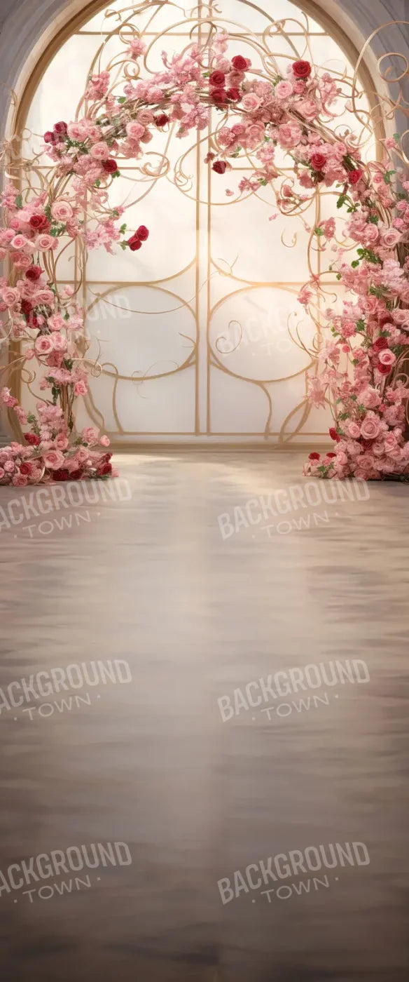 Whimsical Pink Rose Arch Sweep 5’x12’ UltraCloth for Westcott X-Drop (60 x 144 inch) Backdrop