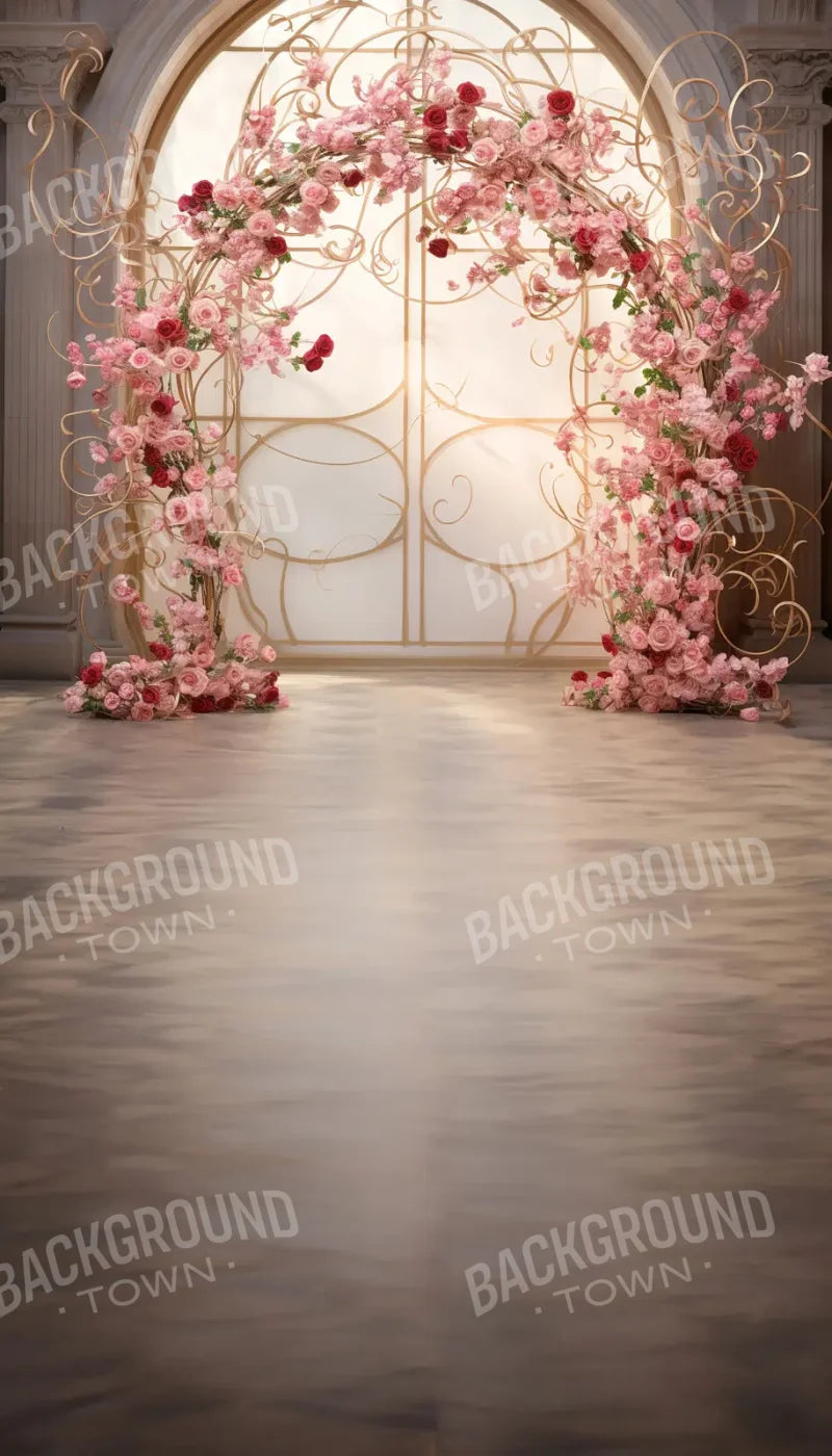 Whimsical Pink Rose Arch Sweep 8’x14’ UltraCloth for Westcott X-Drop Pro (96 x 168 inch) Backdrop