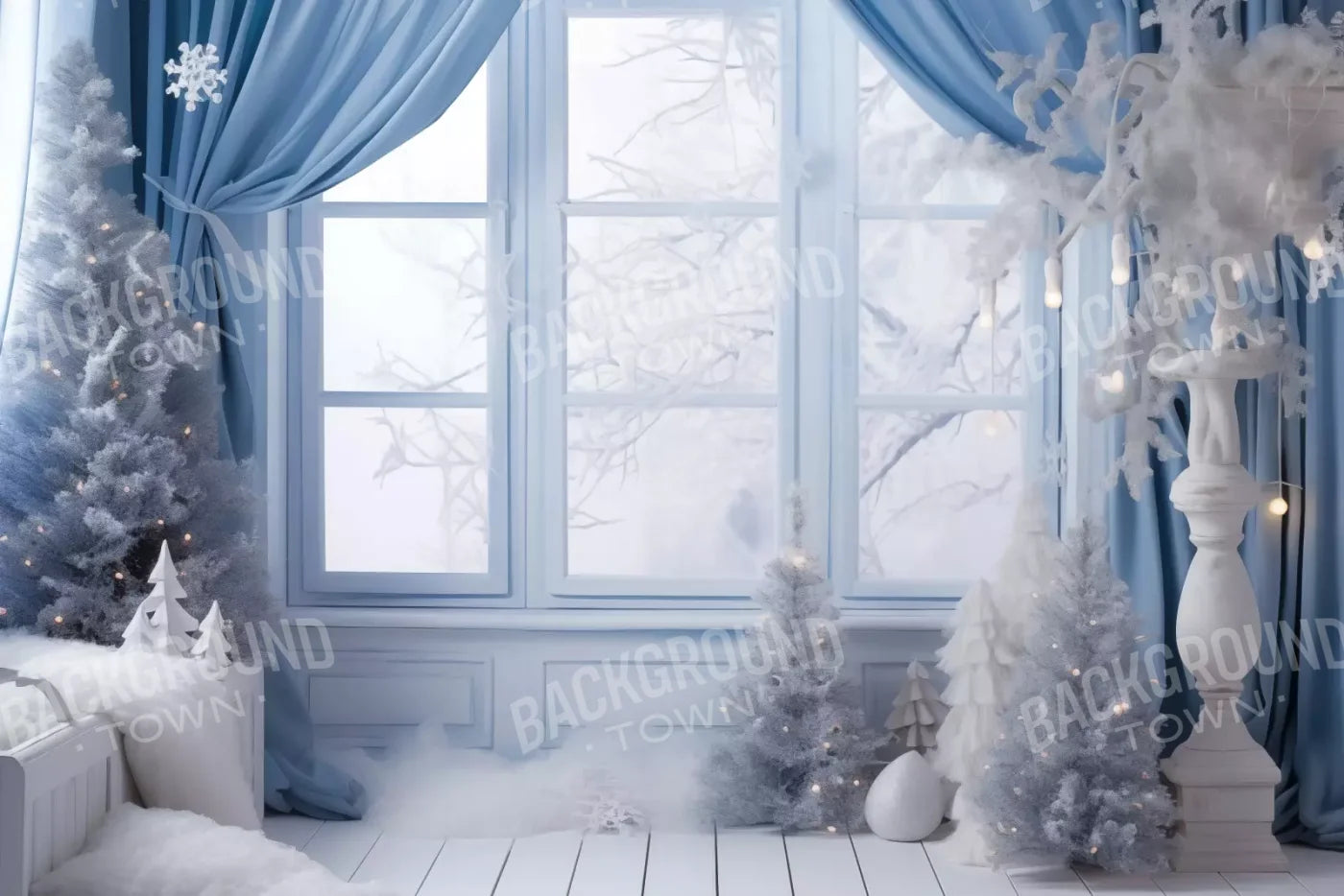 White And Blue Window 2 12X8 Ultracloth ( 144 X 96 Inch ) Backdrop