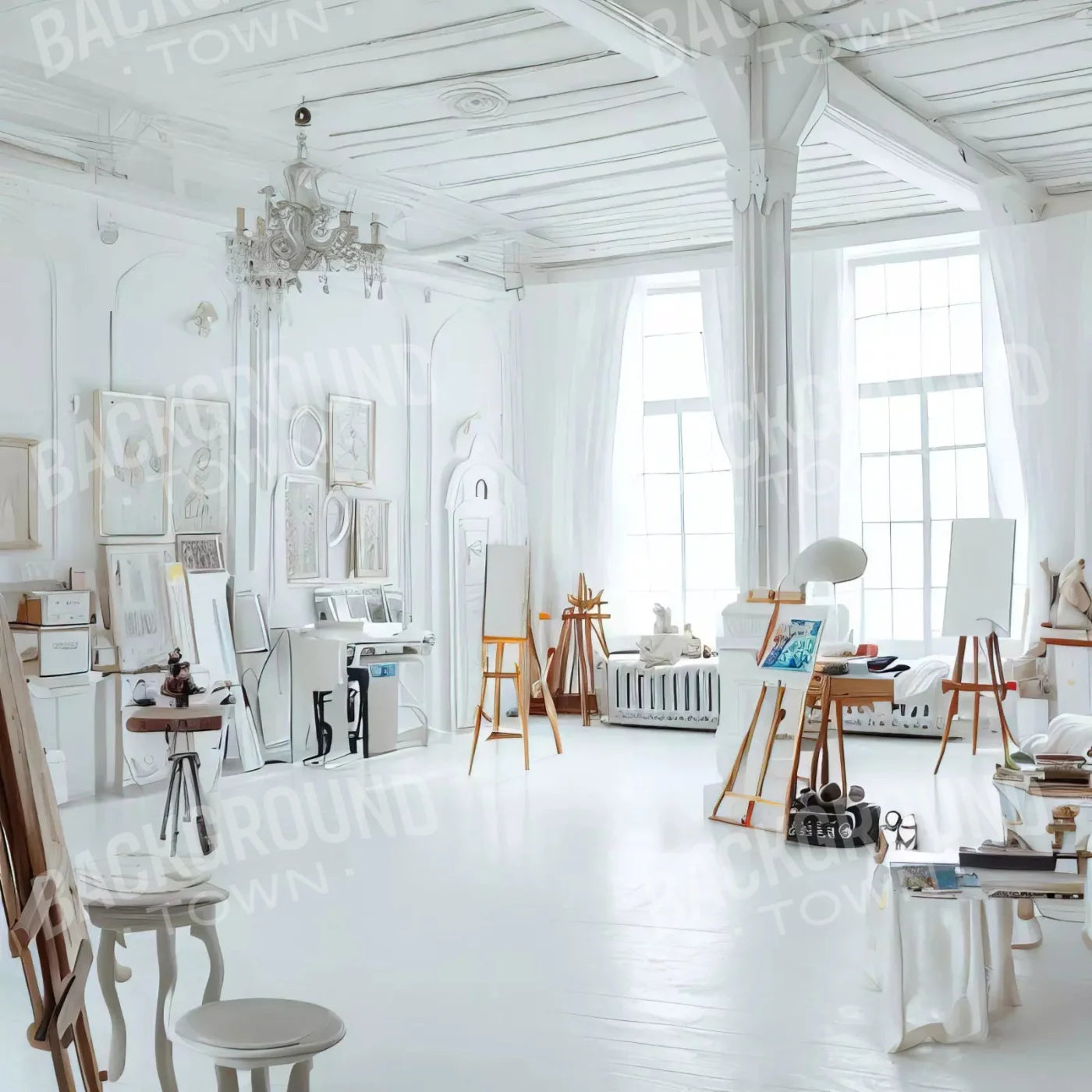 White Art Studio 8X8 Fleece ( 96 X Inch ) Backdrop