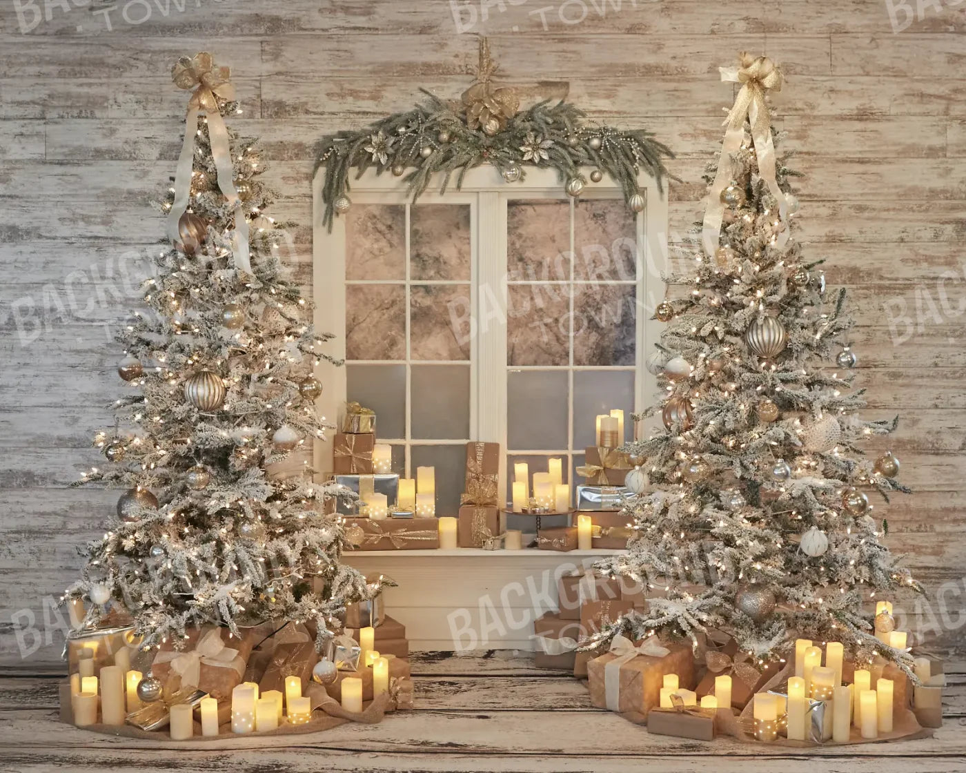 White Christmas 10’x8’ Fleece (120 x 96 inch) Backdrop