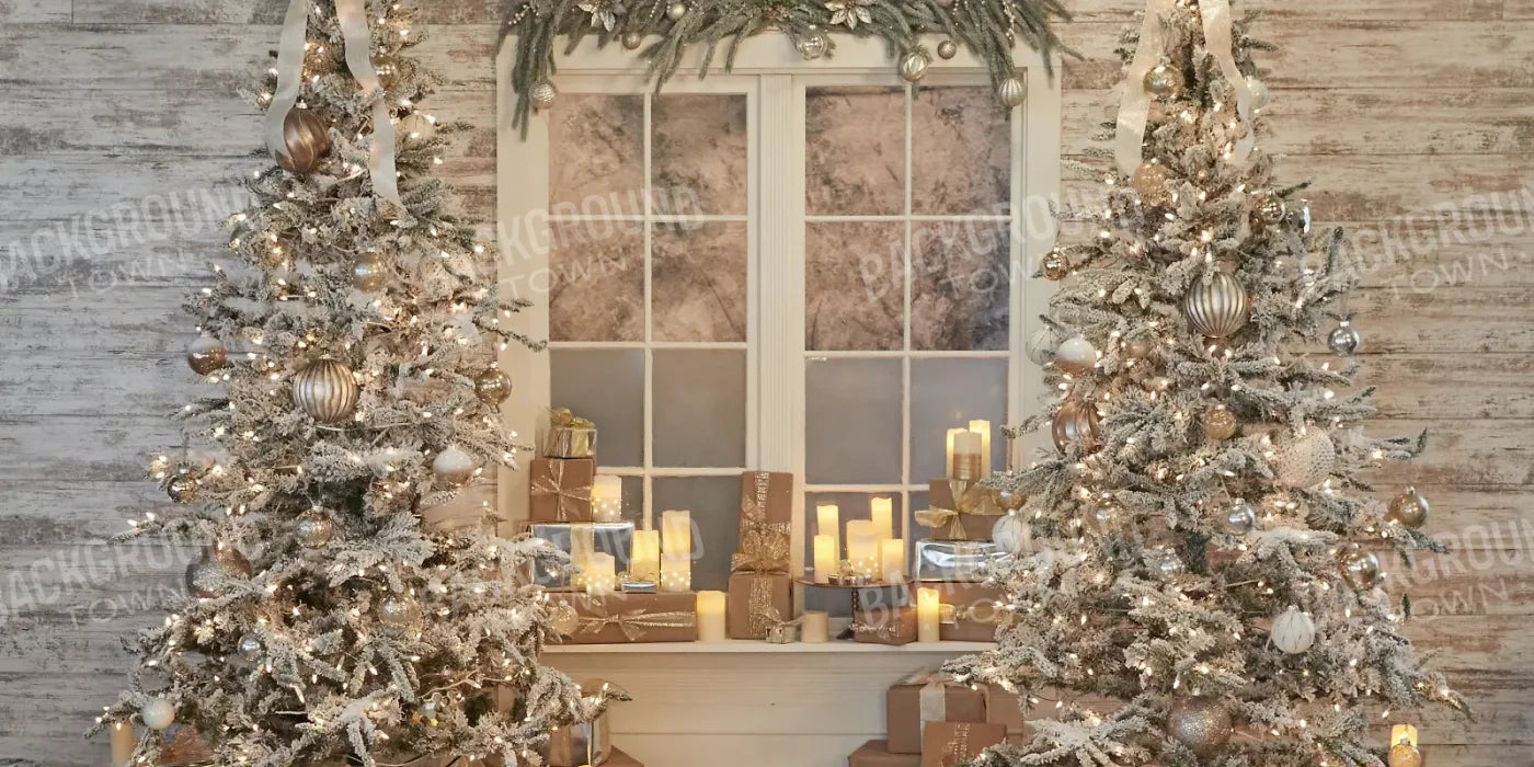 White Christmas 16’x8’ UltraCloth (192 x 96 inch) Backdrop
