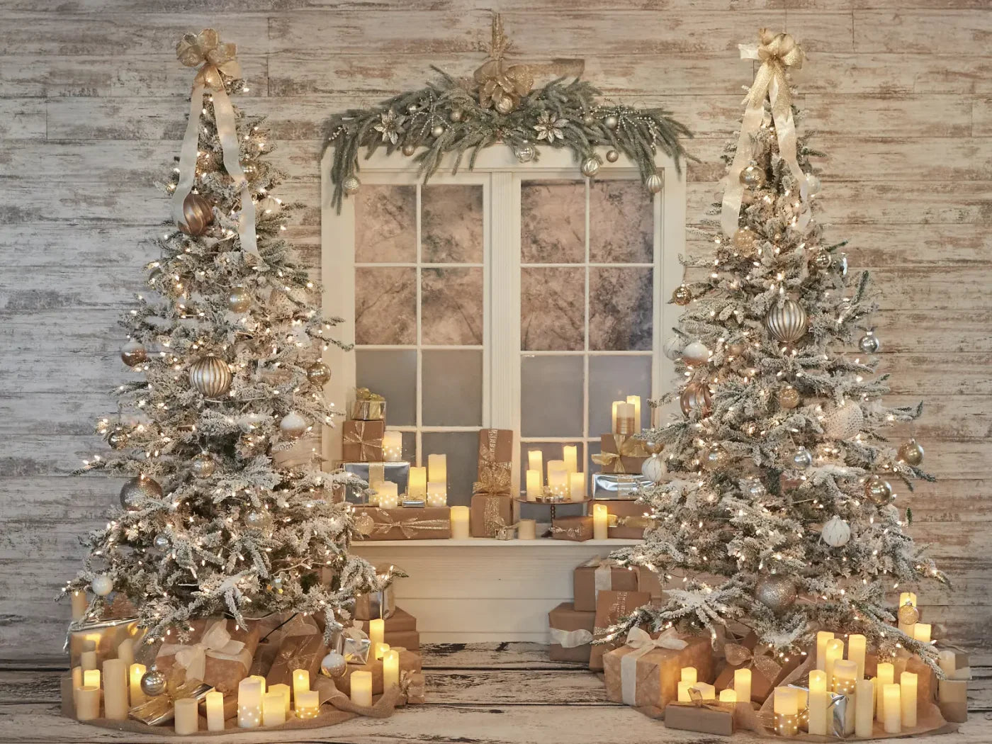 White Christmas 6’8x5’ Fleece (80 x 60 inch) Backdrop