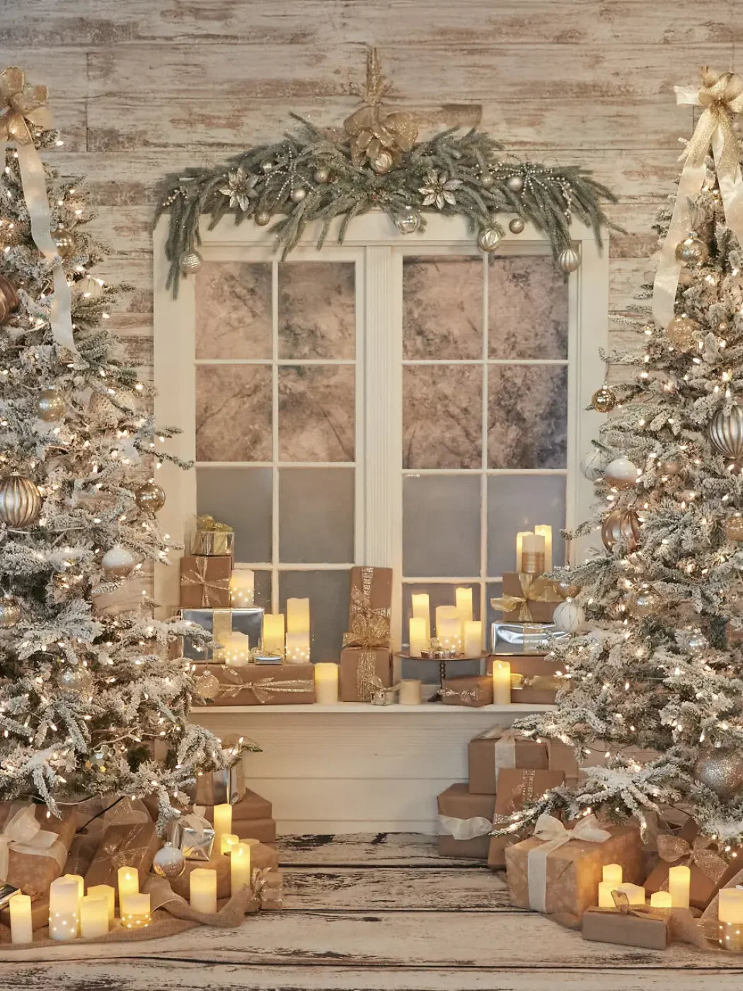 White Christmas 6’x8’ Fleece (72 x 96 inch) Backdrop