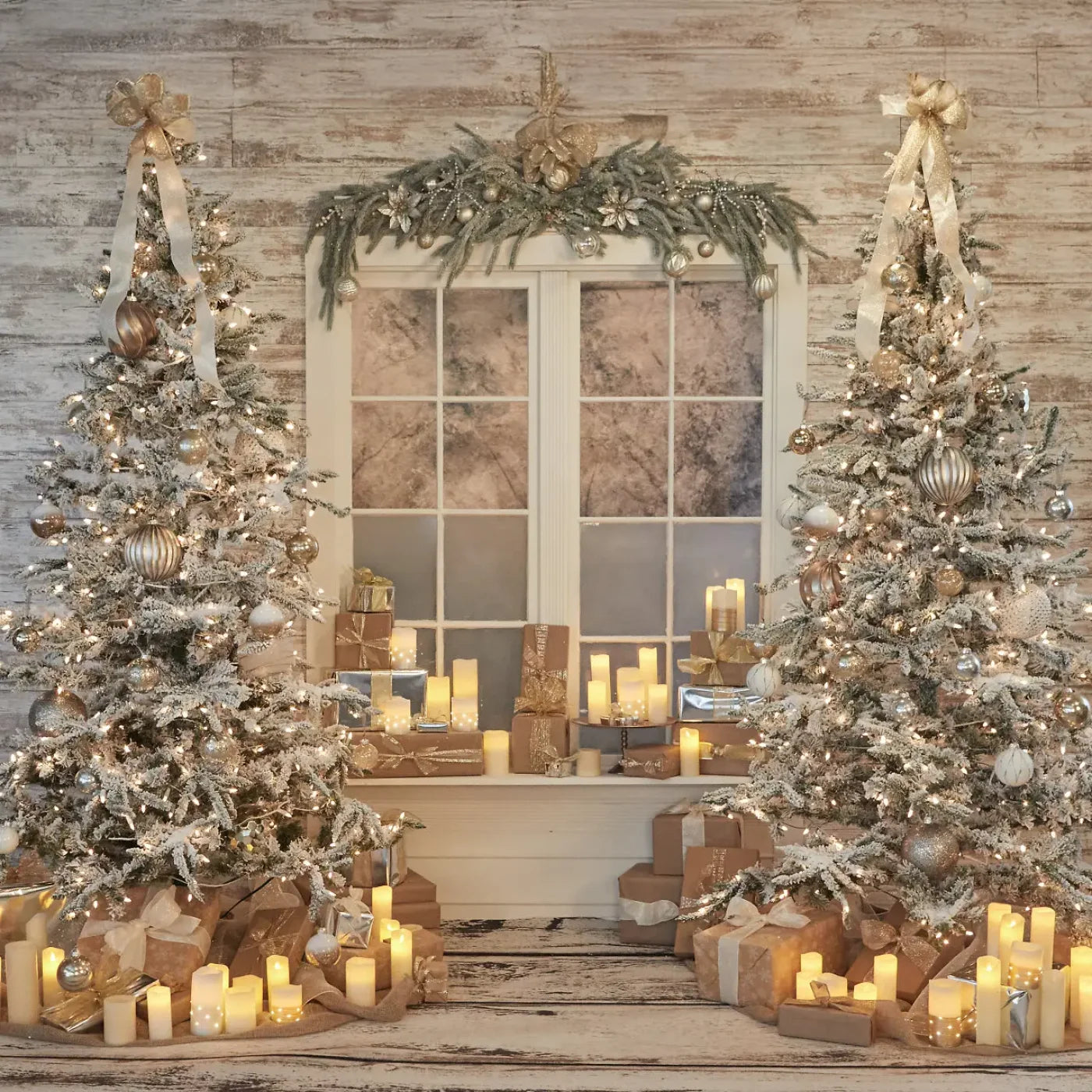 White Christmas 8’x8’ Fleece (96 x 96 inch) Backdrop