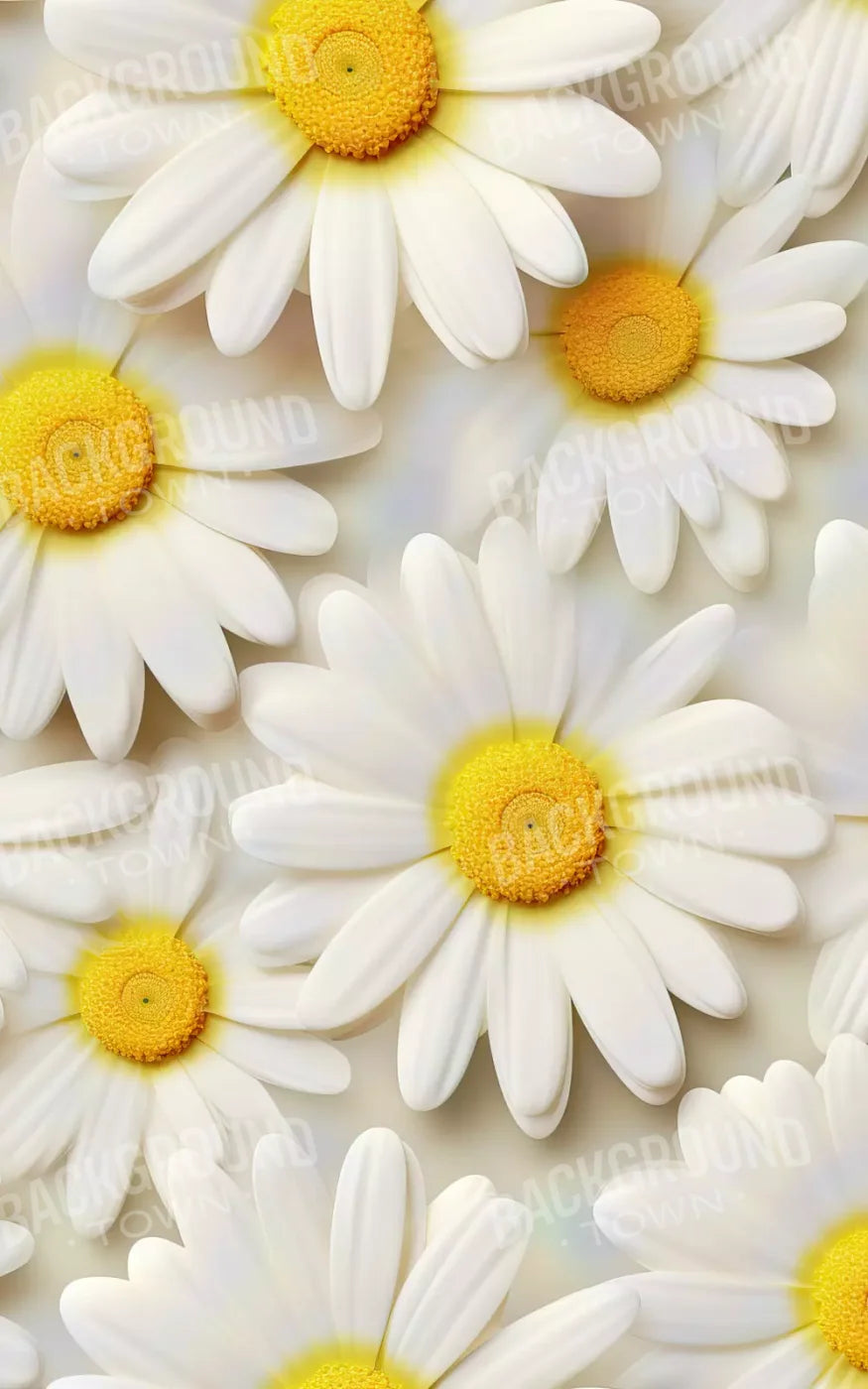 White Daisy I 5X8 Ultracloth ( 60 X 96 Inch ) Backdrop