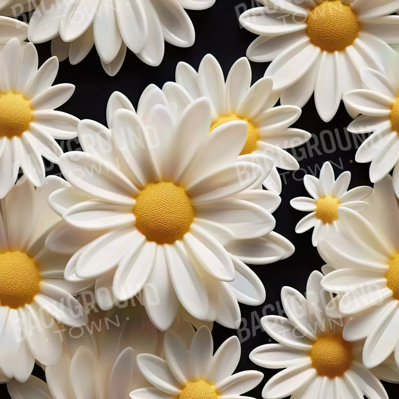 White Daisy Ii 8X8 Fleece ( 96 X Inch ) Backdrop
