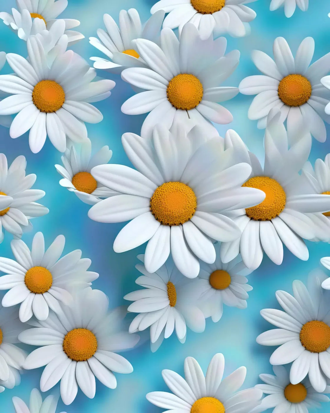 White Daisy Iii 8X10 Fleece ( 96 X 120 Inch ) Backdrop