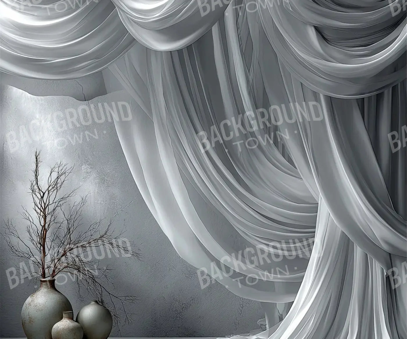 White Elegant Drapes 12’x10’ UltraCloth (144 x 120 inch) Backdrop