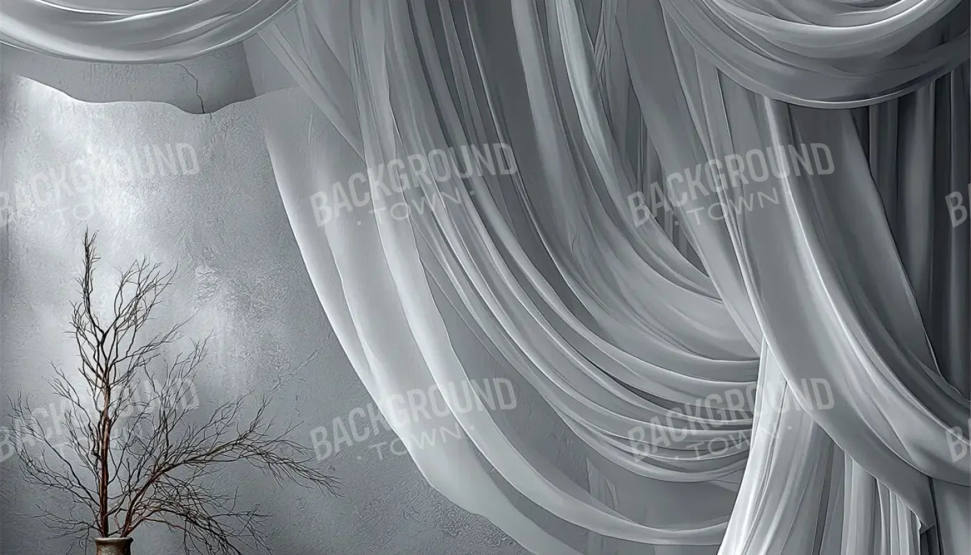 White Elegant Drapes 14’x8’ UltraCloth (168 x 96 inch) Backdrop