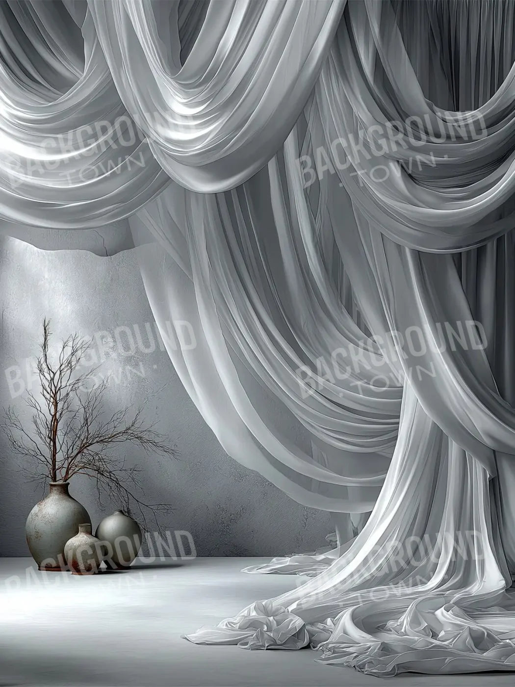 White Elegant Drapes 6’x8’ Fleece (72 x 96 inch) Backdrop