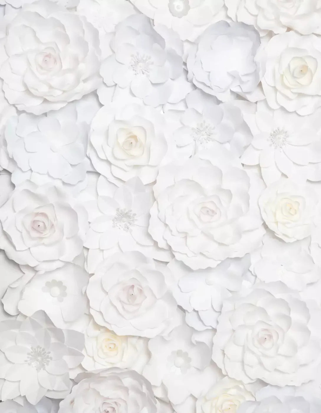 White Flowers 6X8 Fleece ( 72 X 96 Inch ) Backdrop