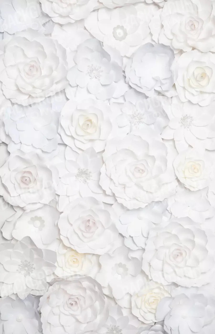 White Flowers 8X12 Ultracloth ( 96 X 144 Inch ) Backdrop