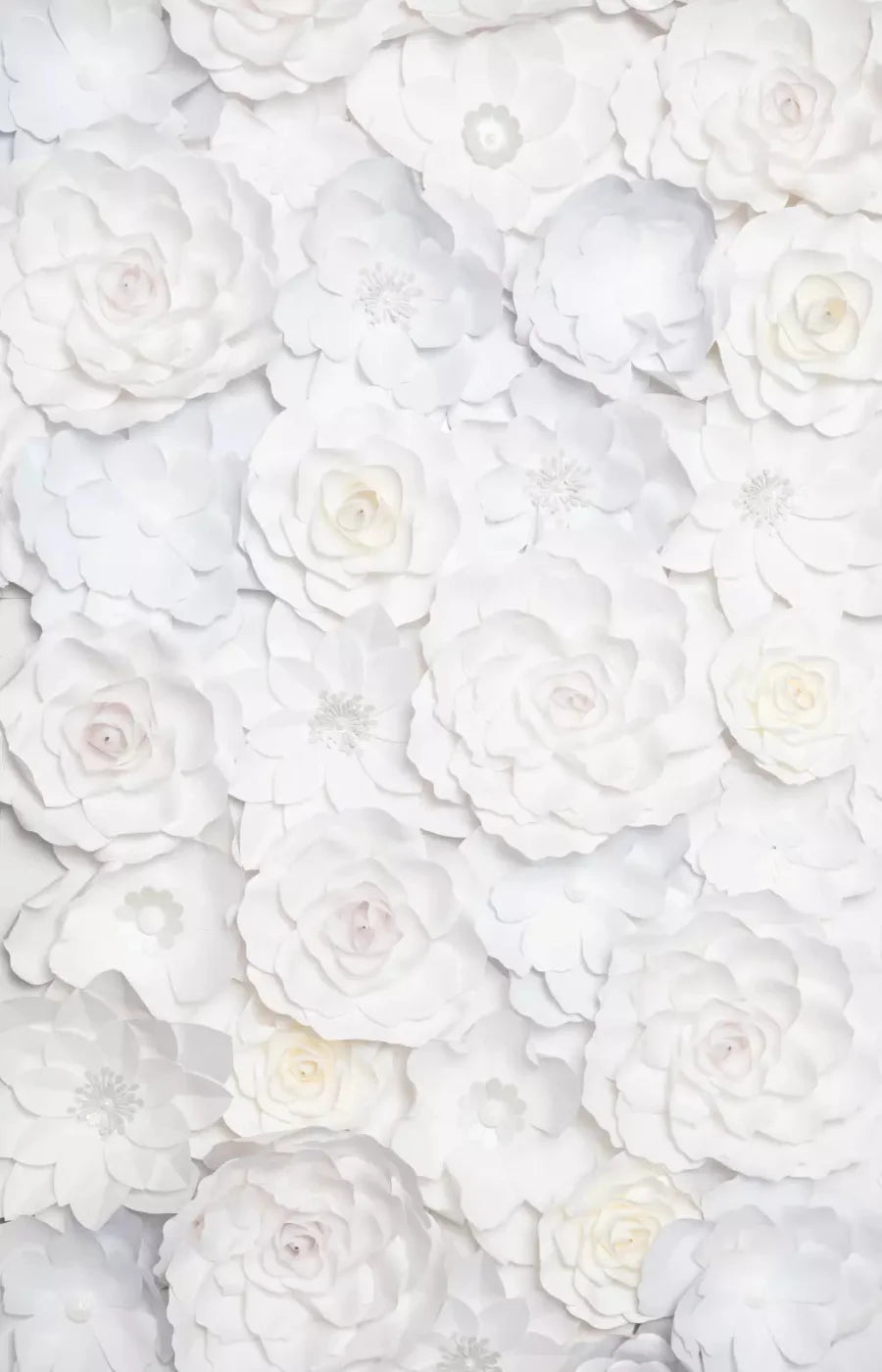 White Flowers 8X12 Ultracloth ( 96 X 144 Inch ) Backdrop