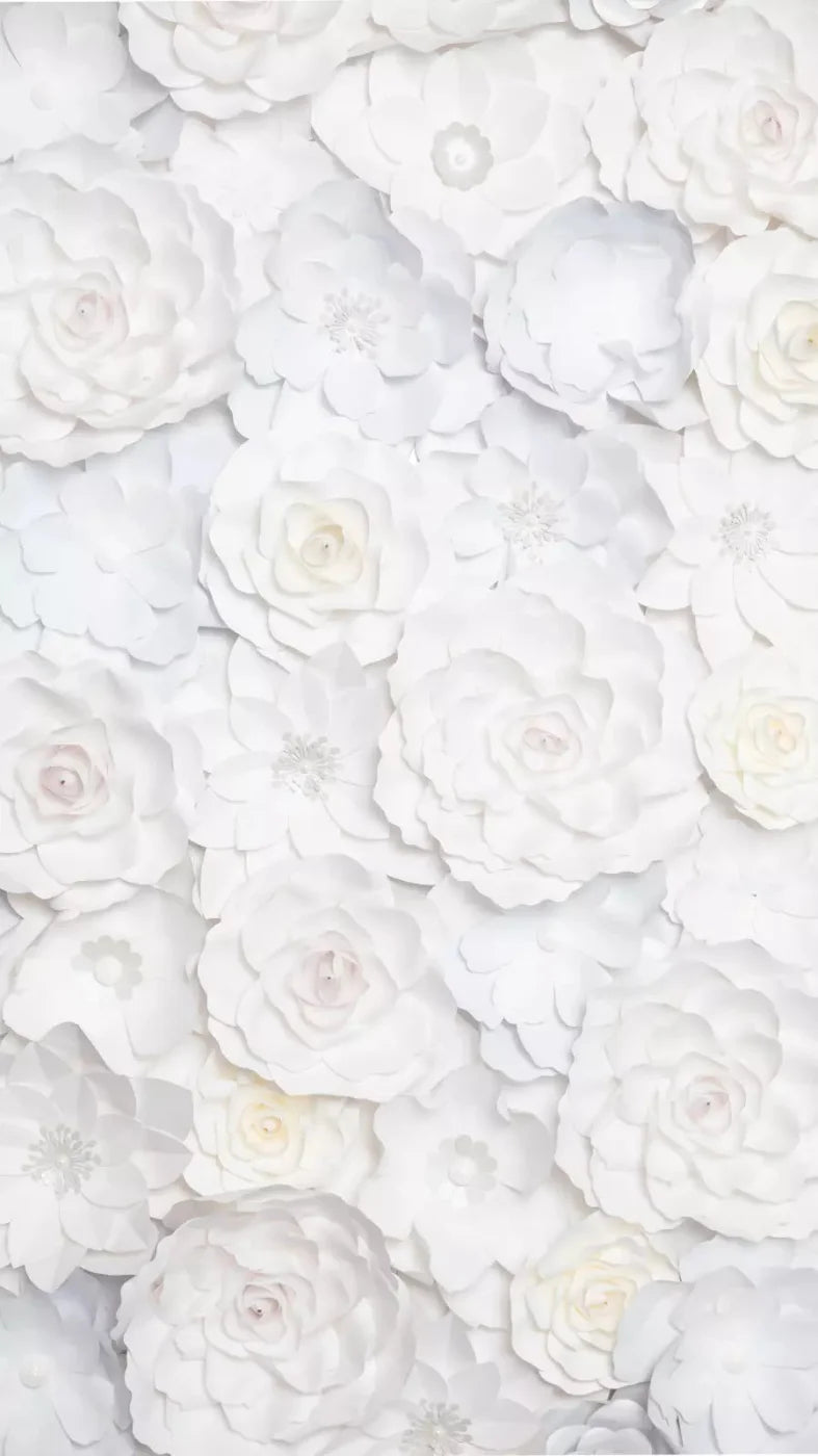 White Flowers 8X14 Ultracloth ( 96 X 168 Inch ) Backdrop