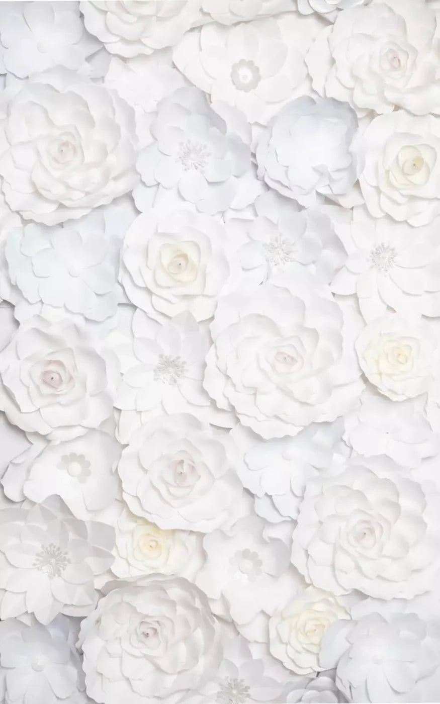 White Flowers 9X14 Ultracloth ( 108 X 168 Inch ) Backdrop