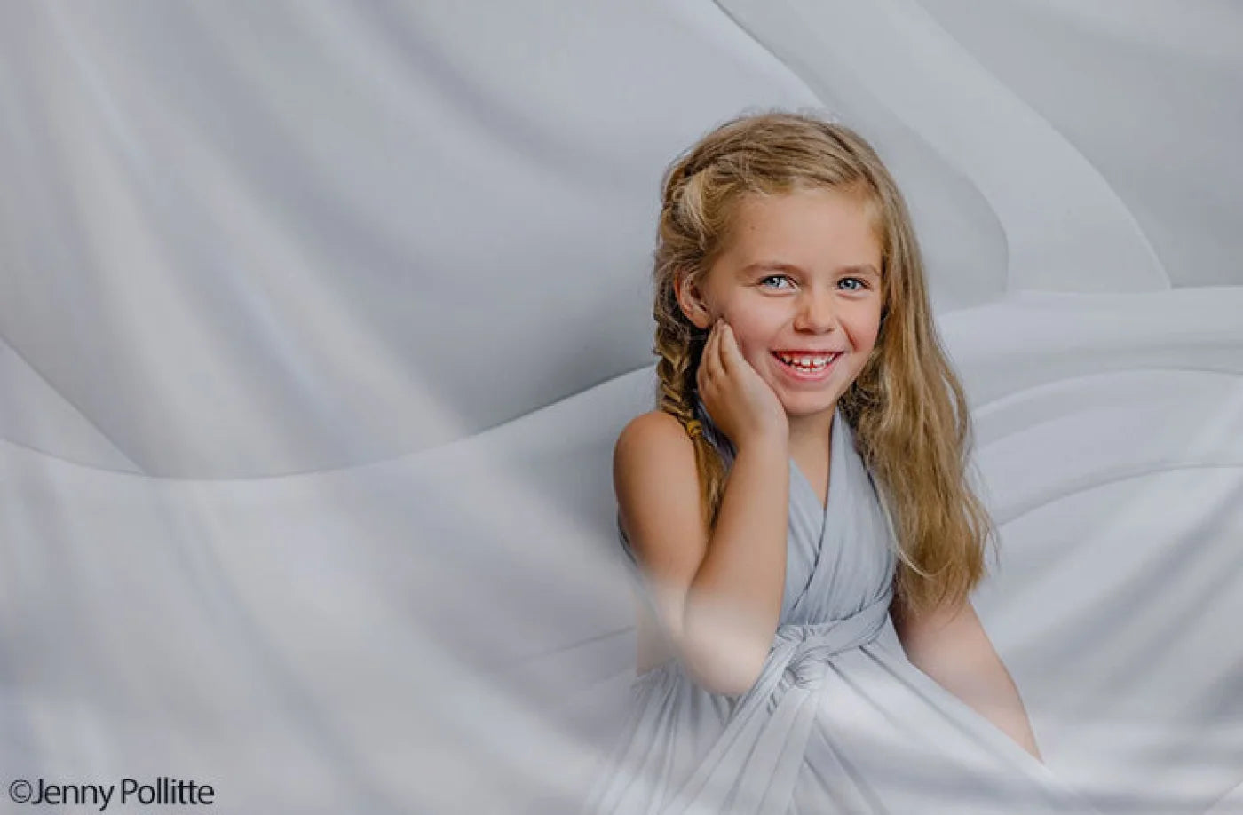 White Flowing Silk Drop Backdrop