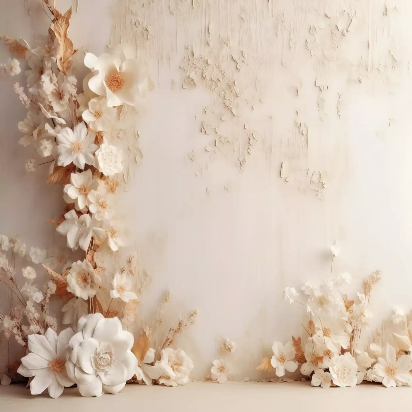 White Framing Flowers 10’X10’ Ultracloth (120 X Inch) Backdrop