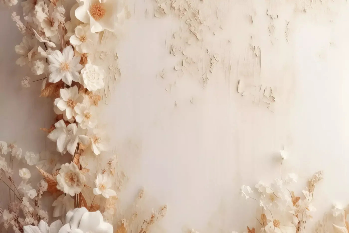 White Framing Flowers 12’X8’ Ultracloth (144 X 96 Inch) Backdrop