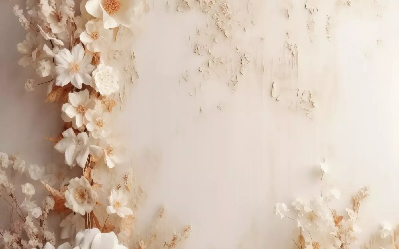 White Framing Flowers 16’X10’ Ultracloth (192 X 120 Inch) Backdrop