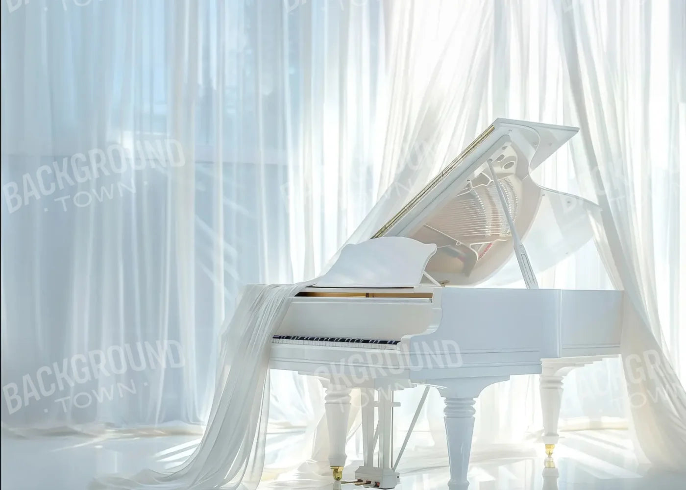 White Piano 7’x5’ UltraCloth (84 x 60 inch) Backdrop