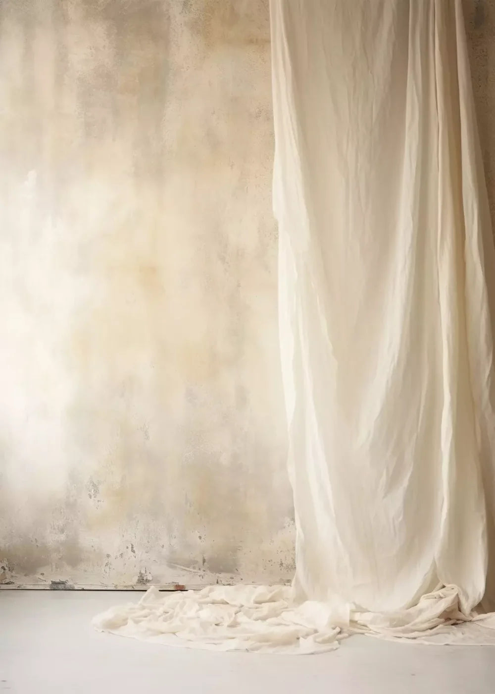 Plaster Wall With Curtain I 5X7 Ultracloth ( 60 X 84 Inch ) Backdrop