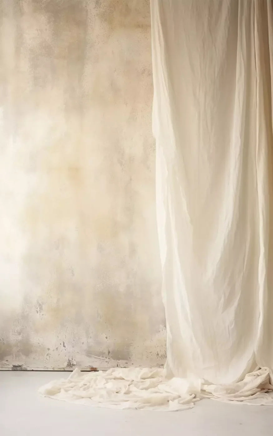Plaster Wall With Curtain I 5X8 Ultracloth ( 60 X 96 Inch ) Backdrop