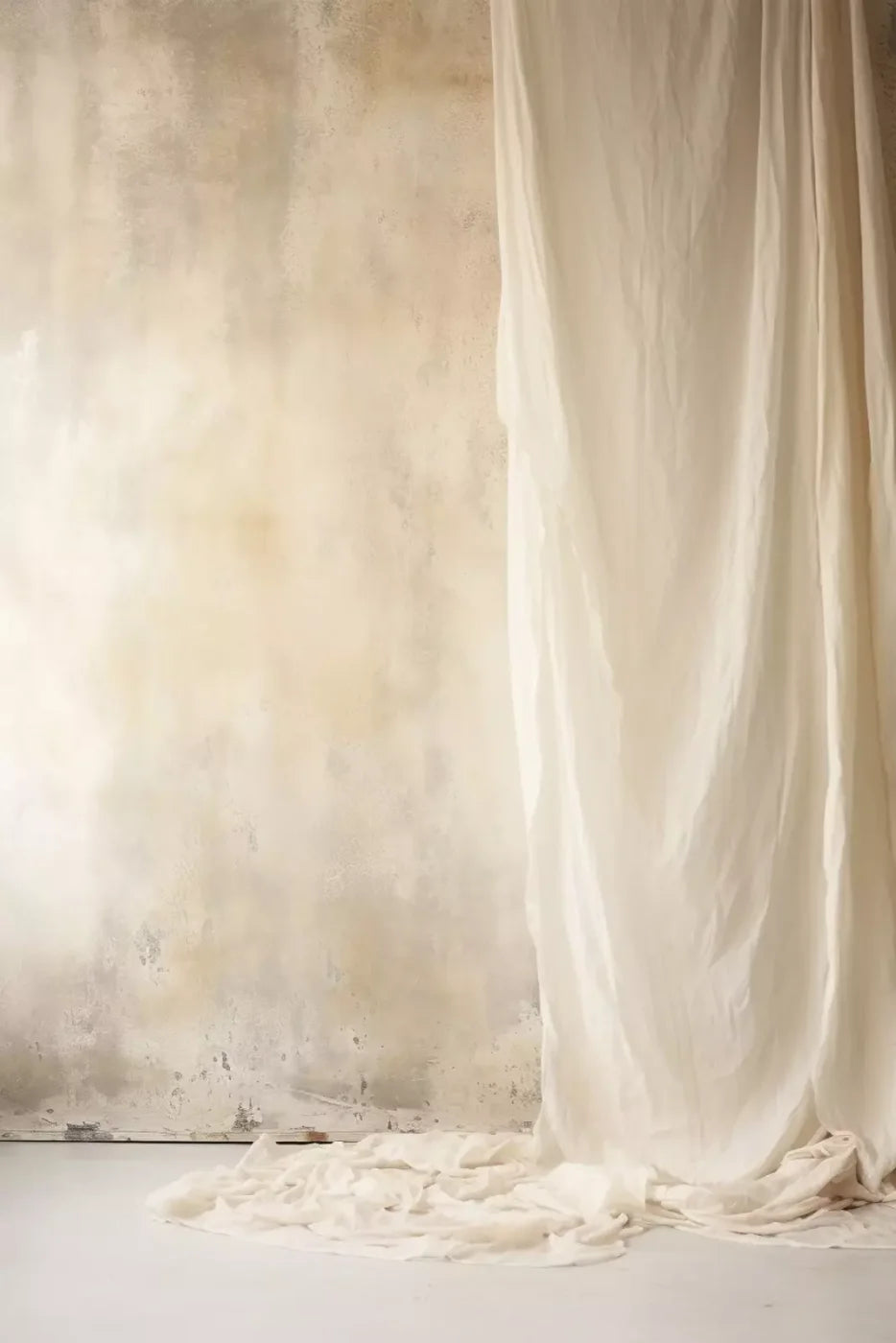 Plaster Wall With Curtain I 8X12 Ultracloth ( 96 X 144 Inch ) Backdrop