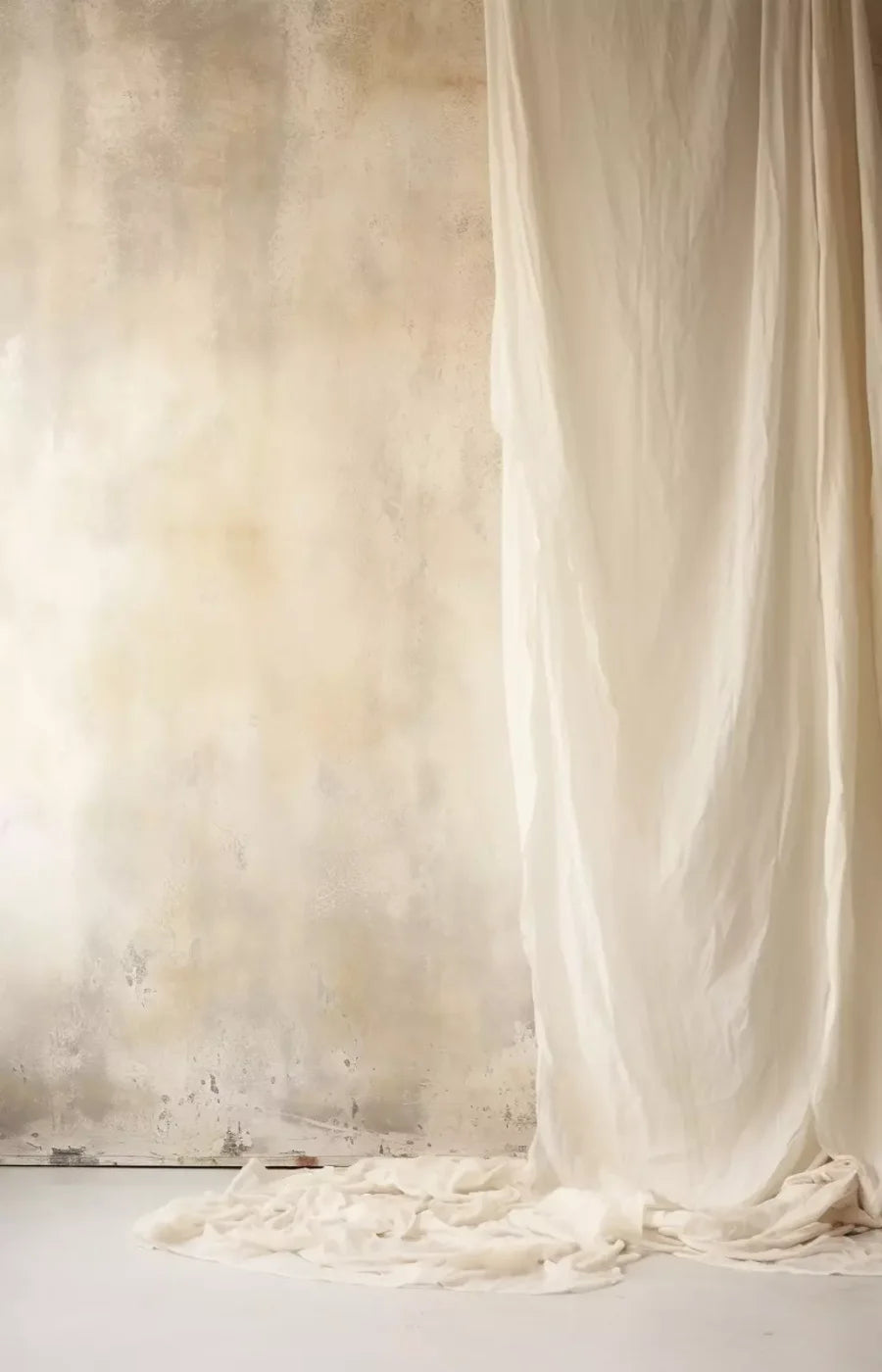 Plaster Wall With Curtain I 9X14 Ultracloth ( 108 X 168 Inch ) Backdrop