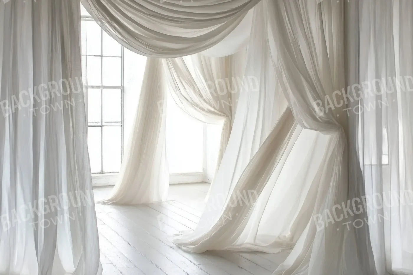 White Sheer Drapery 12’x8’ UltraCloth (144 x 96 inch) Backdrop