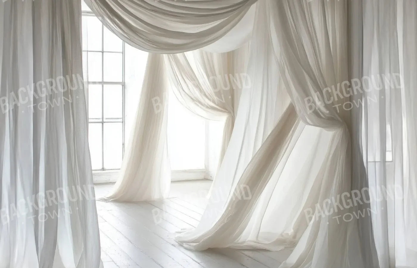 White Sheer Drapery 14’x9’ UltraCloth (168 x 108 inch) Backdrop