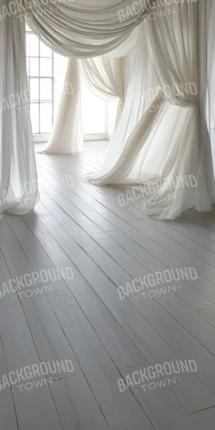 White Sheer Drapery Sweep 8’x16’ UltraCloth (96 x 192 inch) Backdrop