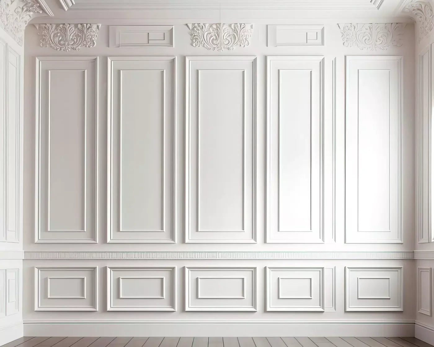 White Simple Ballroom 10X8 Fleece ( 120 X 96 Inch ) Backdrop