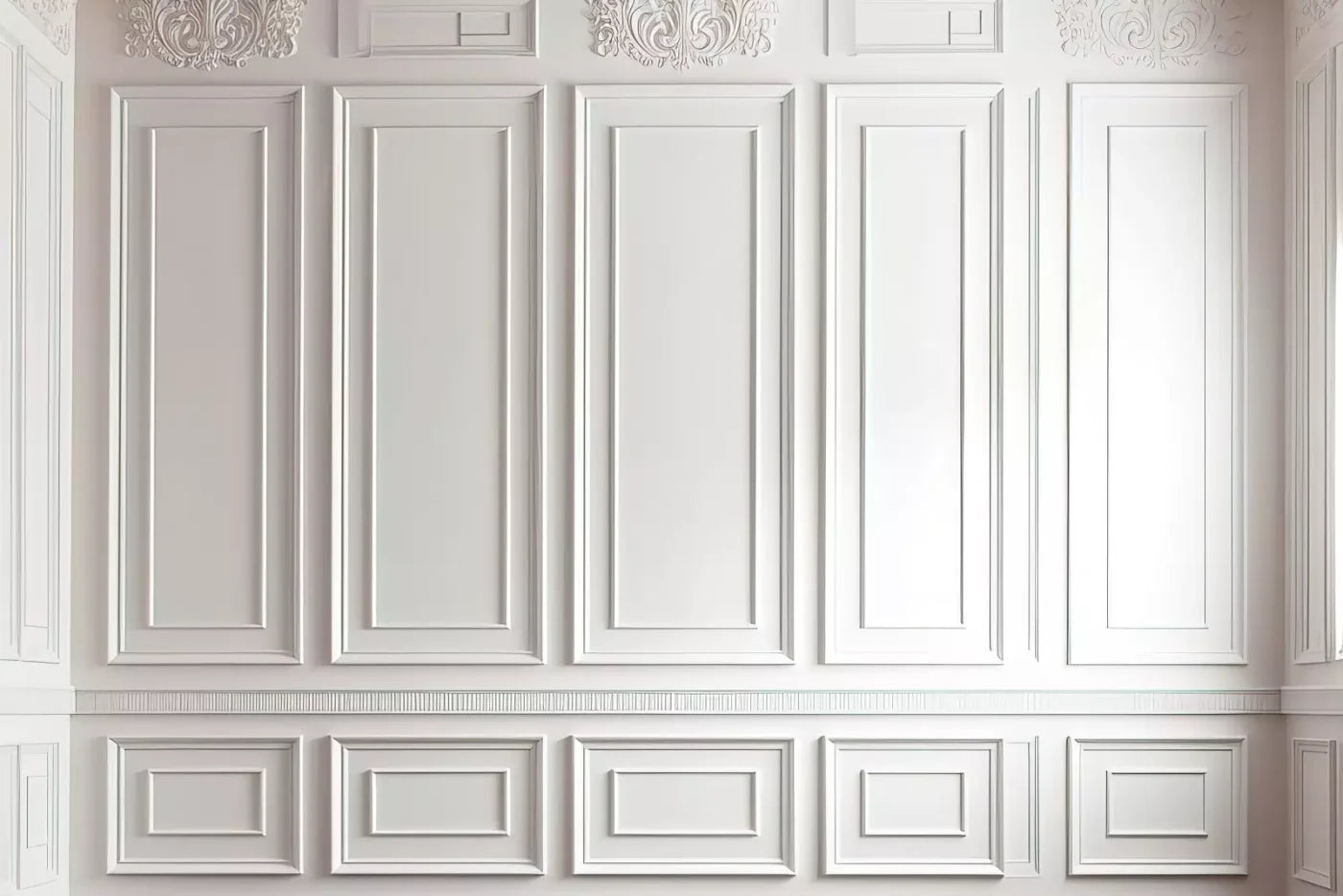 White Simple Ballroom 12X8 Ultracloth ( 144 X 96 Inch ) Backdrop
