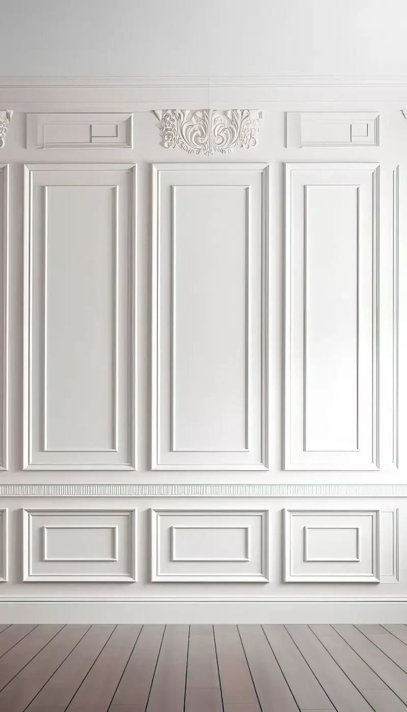 White Simple Ballroom 8X14 Ultracloth ( 96 X 168 Inch ) Backdrop
