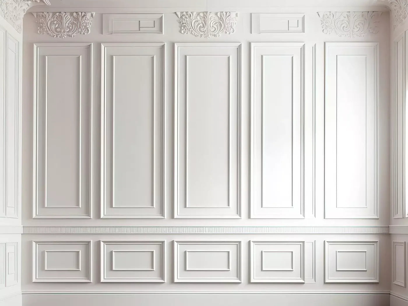 White Simple Ballroom 8X6 Fleece ( 96 X 72 Inch ) Backdrop
