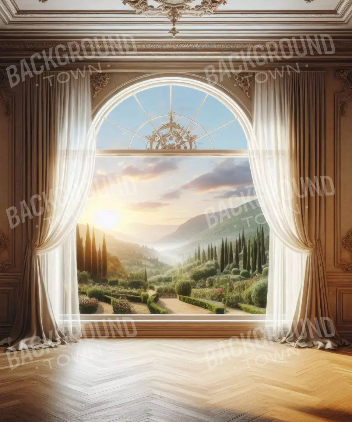 White Brown Green Backdrop for Photography